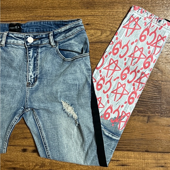 Cooper 9 • Los Angeles • Men’s • Graffiti • Size 34/31 • Blue/Pink • Jeans - Picture 11 of 16